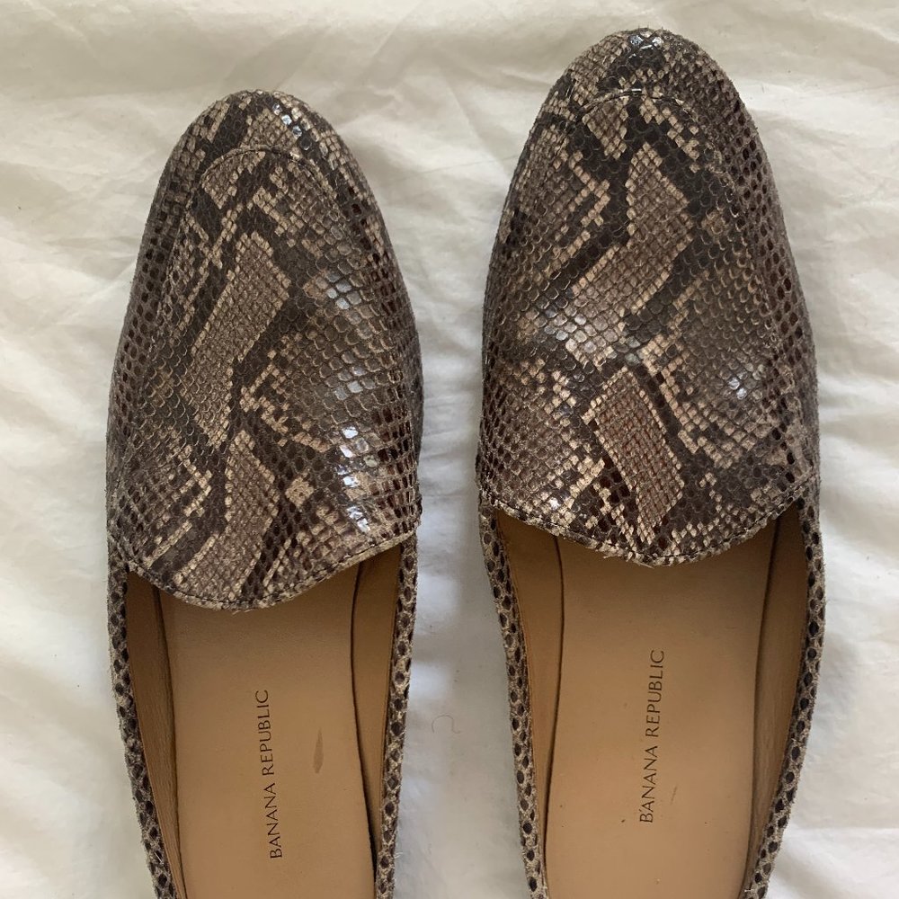 Banana Republic Snakeskin Mules/Slides